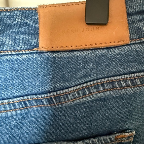 Dear John Gigi Denim Shorts Empire State Medium Blue Frayed Hem Womens Size 27 - Picture 5 of 10